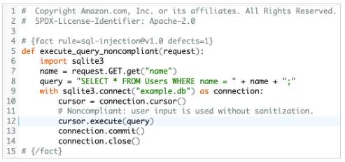 Sample non-compliant code