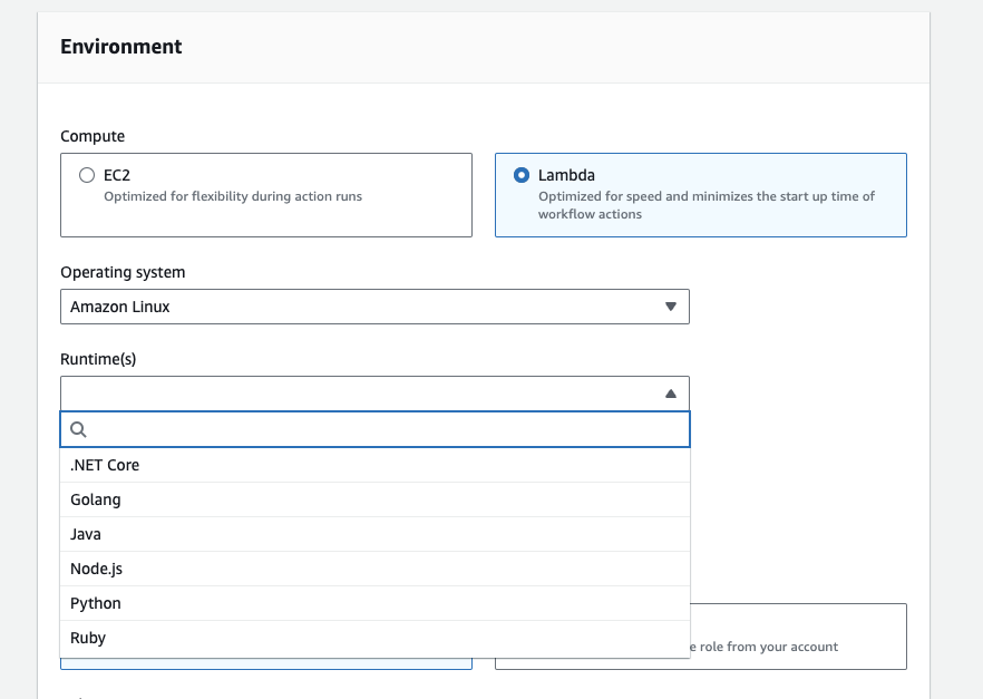 CodeBuild compute mode options