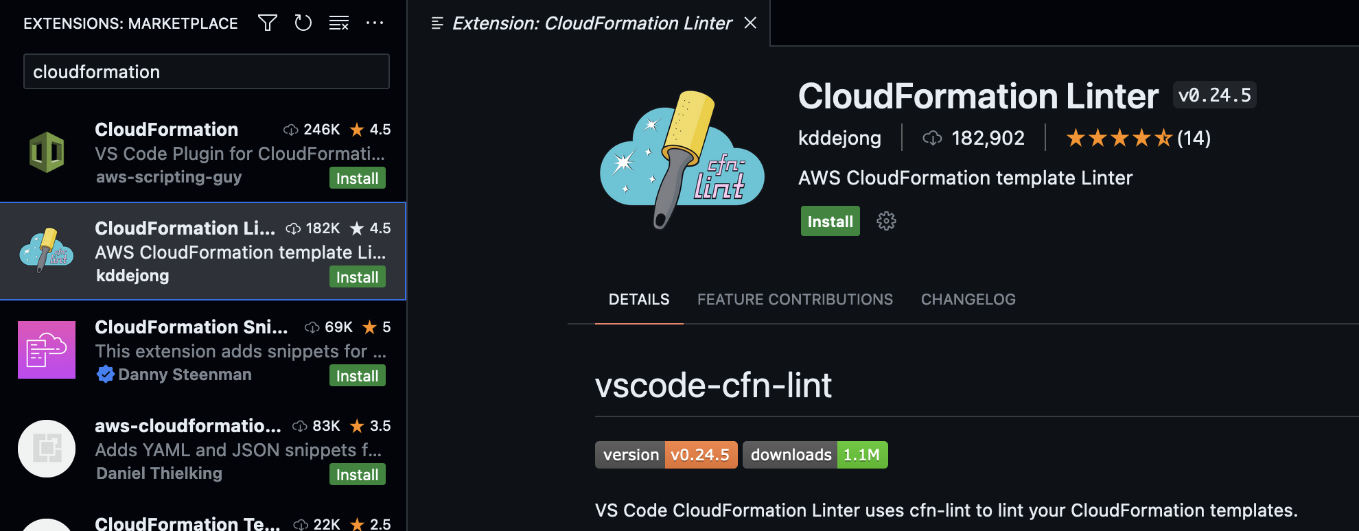 Installing the CloudFormation Linter Visual Studio Code Extension