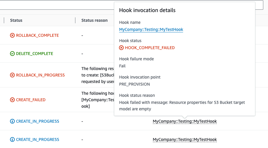 stack deployment fail due to hooks execution