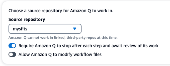 Figure 4: Configurations for assigning Amazon Q