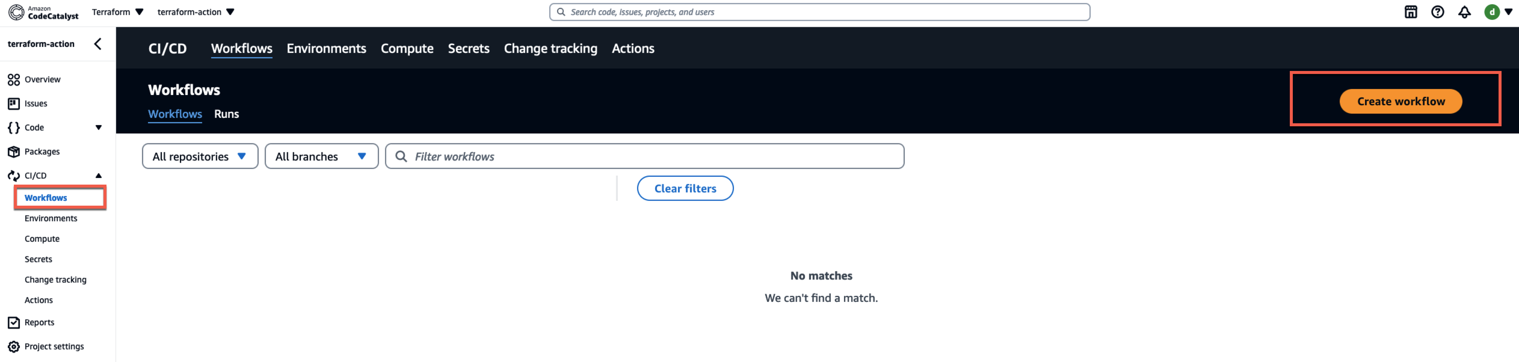 Creating Amazon CodeCatalyst Workflow