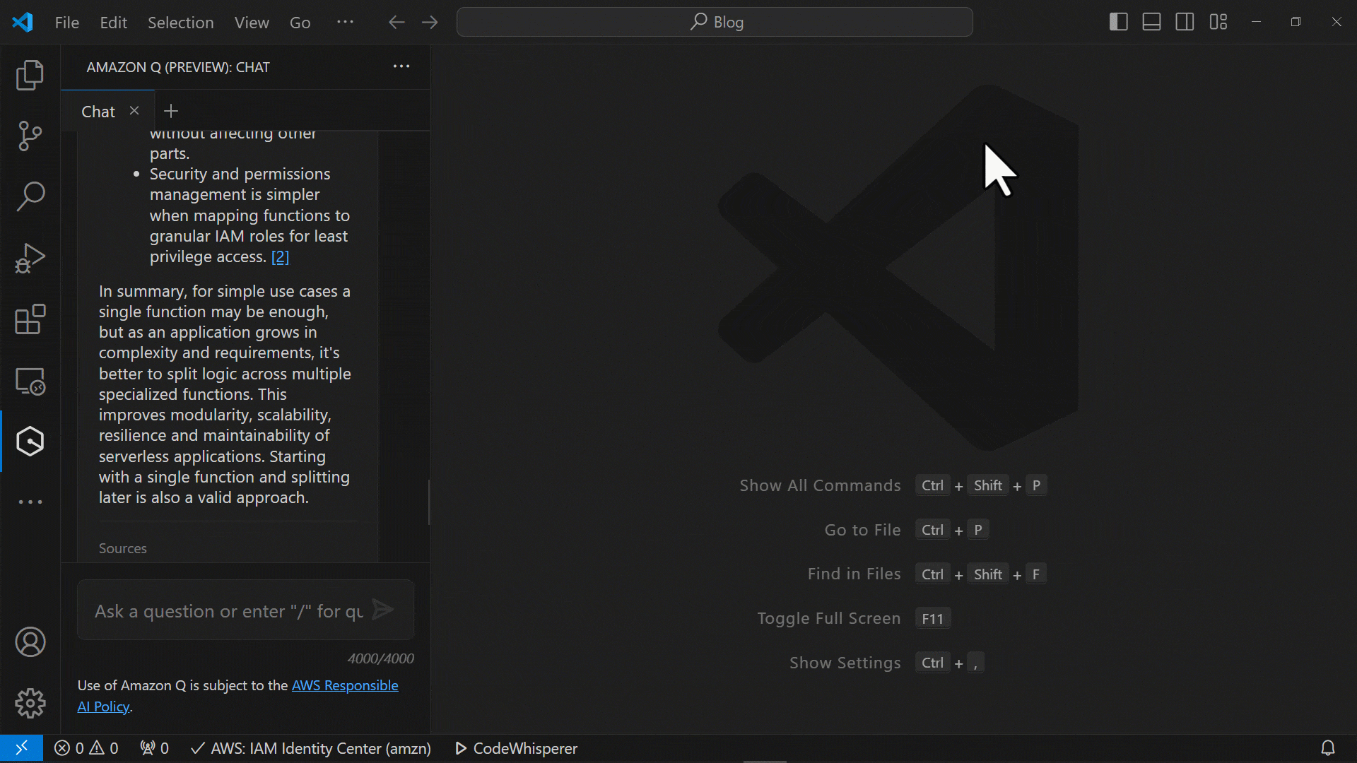 Ask Amazon Q Developer to design with non-functional requirements.