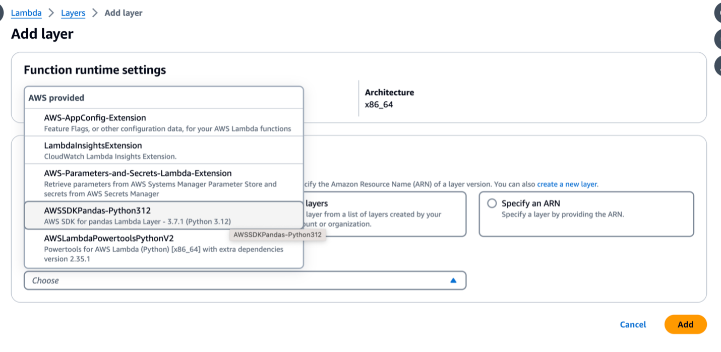Figure 18 – Updating lambda layer