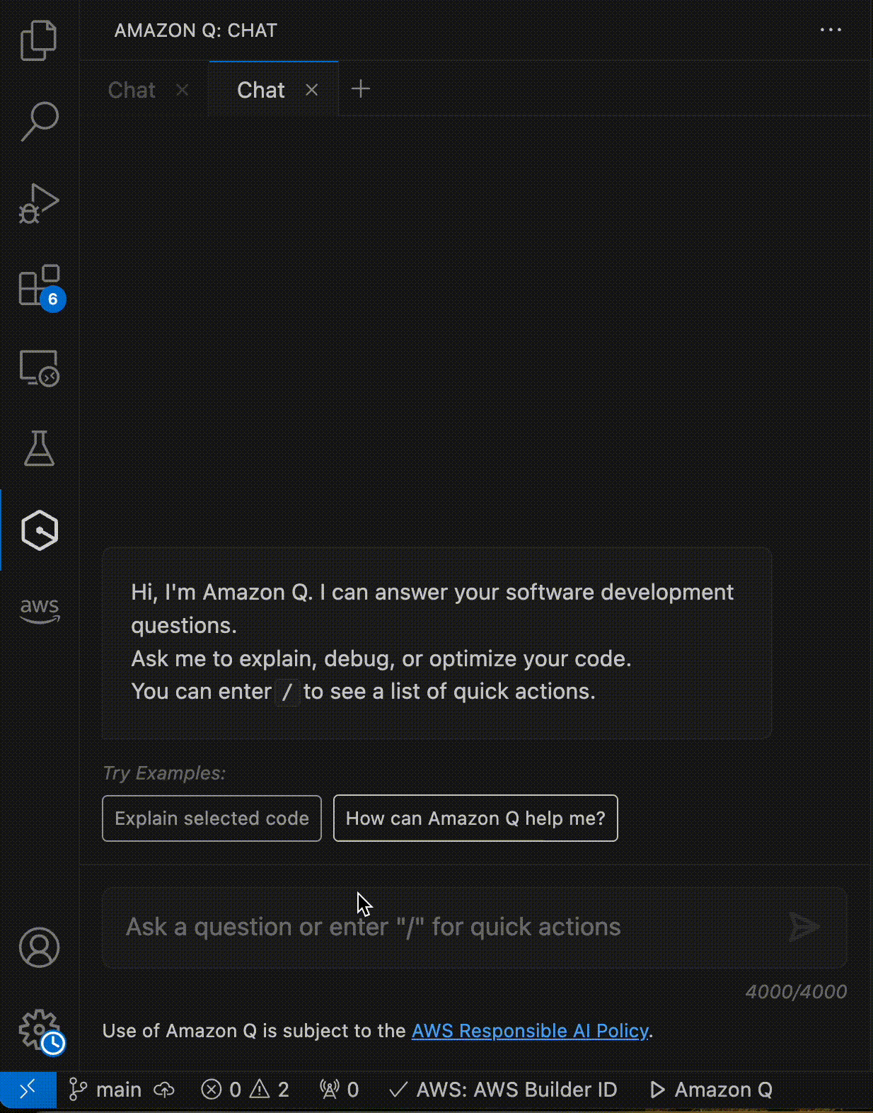 Using Amazon Q Developer to generate CDK pipeline using Python