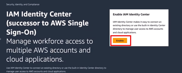 This diagram illustrates , how you can enable AWS IAM Identity Center