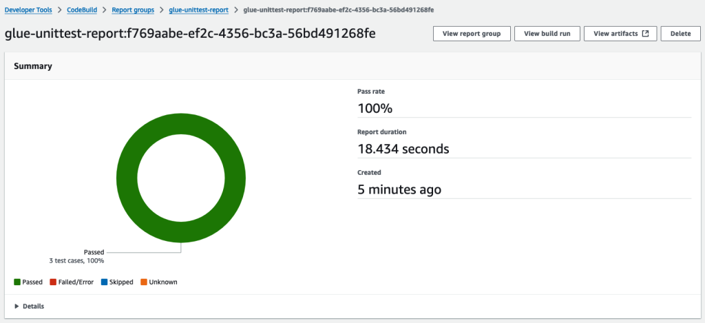 Figure 10 Test report from pipeline execution