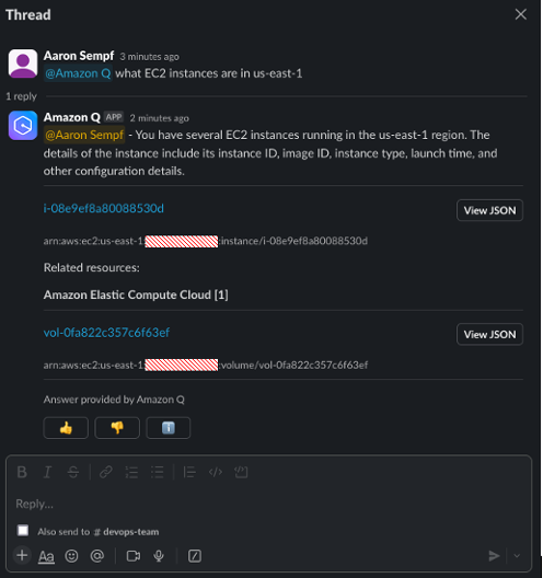 Ask Amazon Q about resources in AWS Account