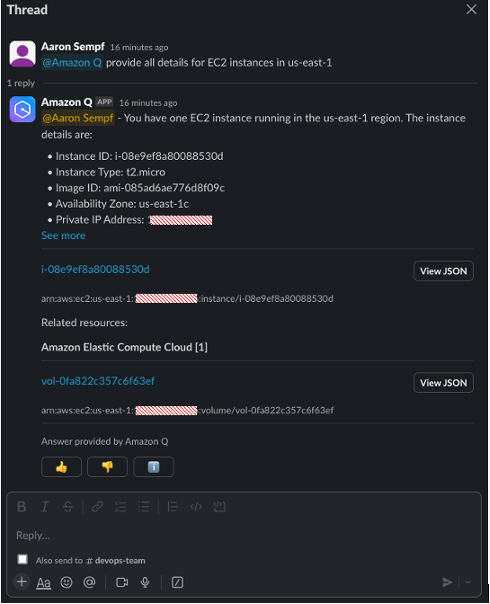 Use Amazon Q to query AWS resources information