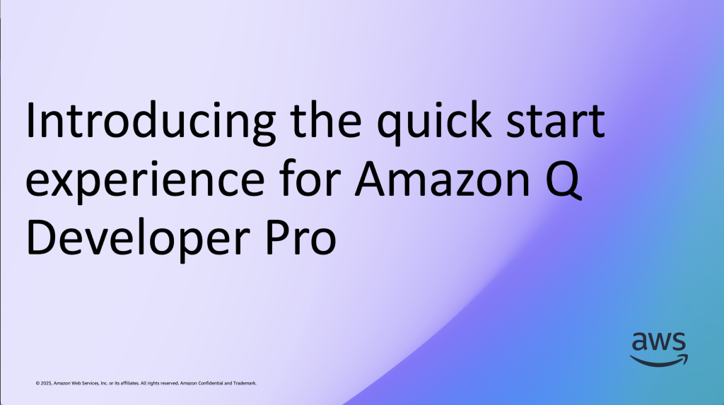Introducing the quick start experience for Amazon Q Developer Pro