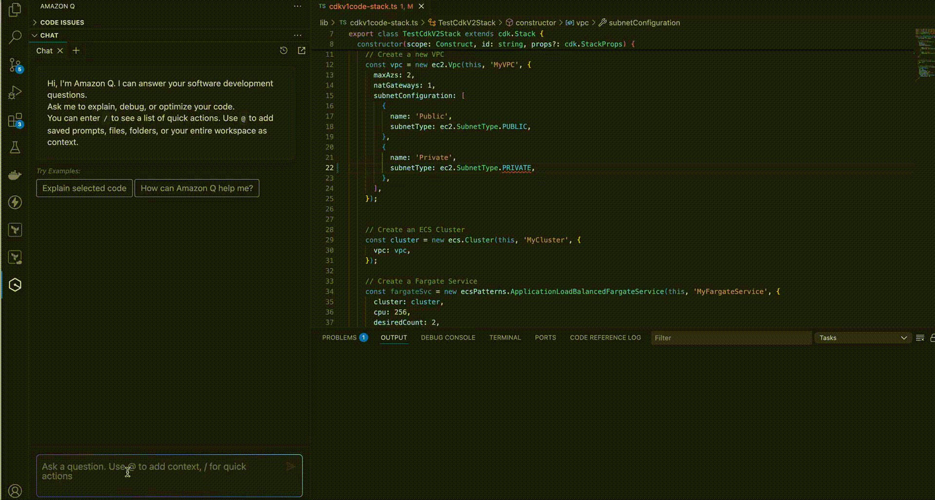 Amazon Q Developer diagnosing issues by analyzing error messages and AWS resource states, providing natural language explanations of root causes such as permission errors and misconfigurations.