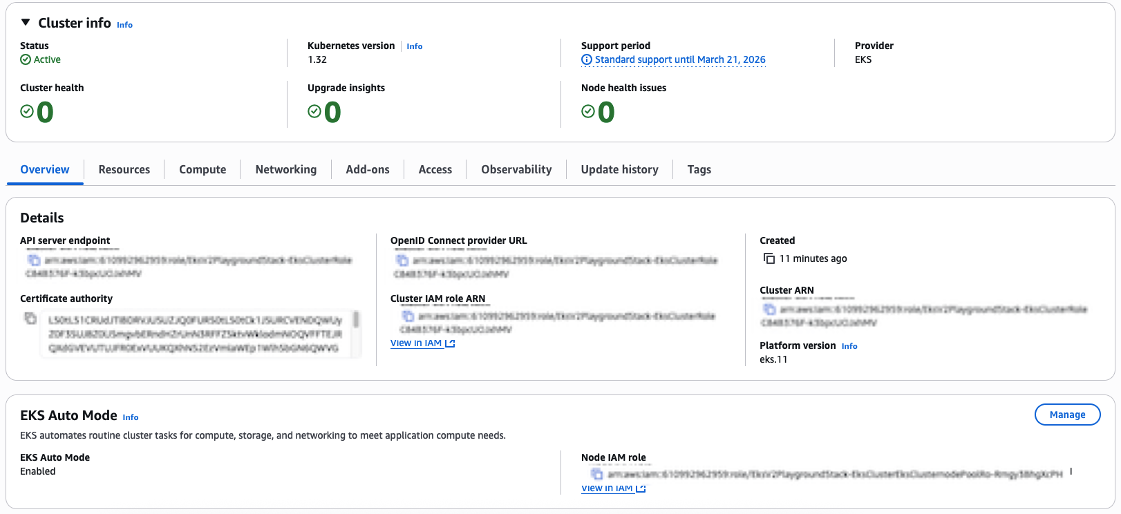 EKS Cluster Deployed with Automode