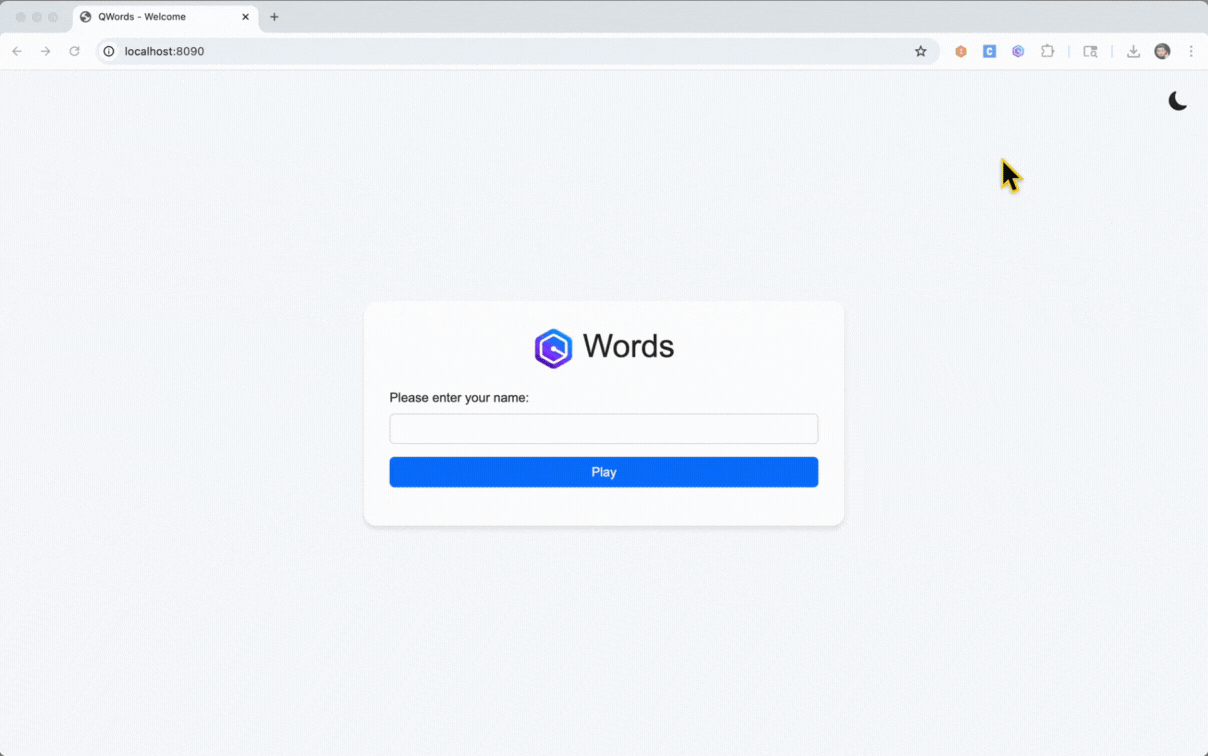 Updated application with dark mode toggle button implemented by Q Developer using MCP