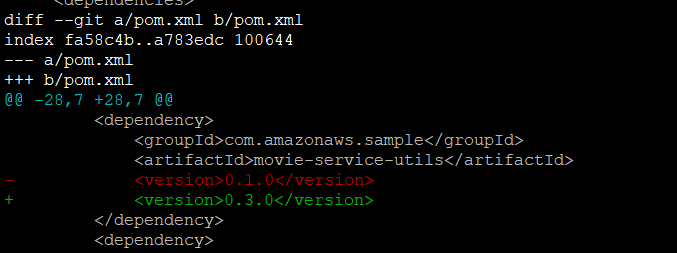 Fig 3 part of pom.xml changes showing 1P upgrades