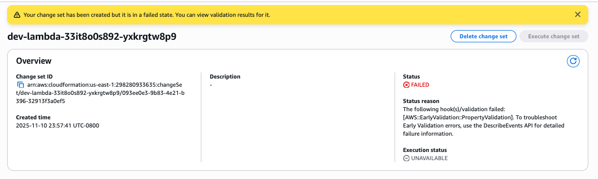 Figure 2: Describe change set status