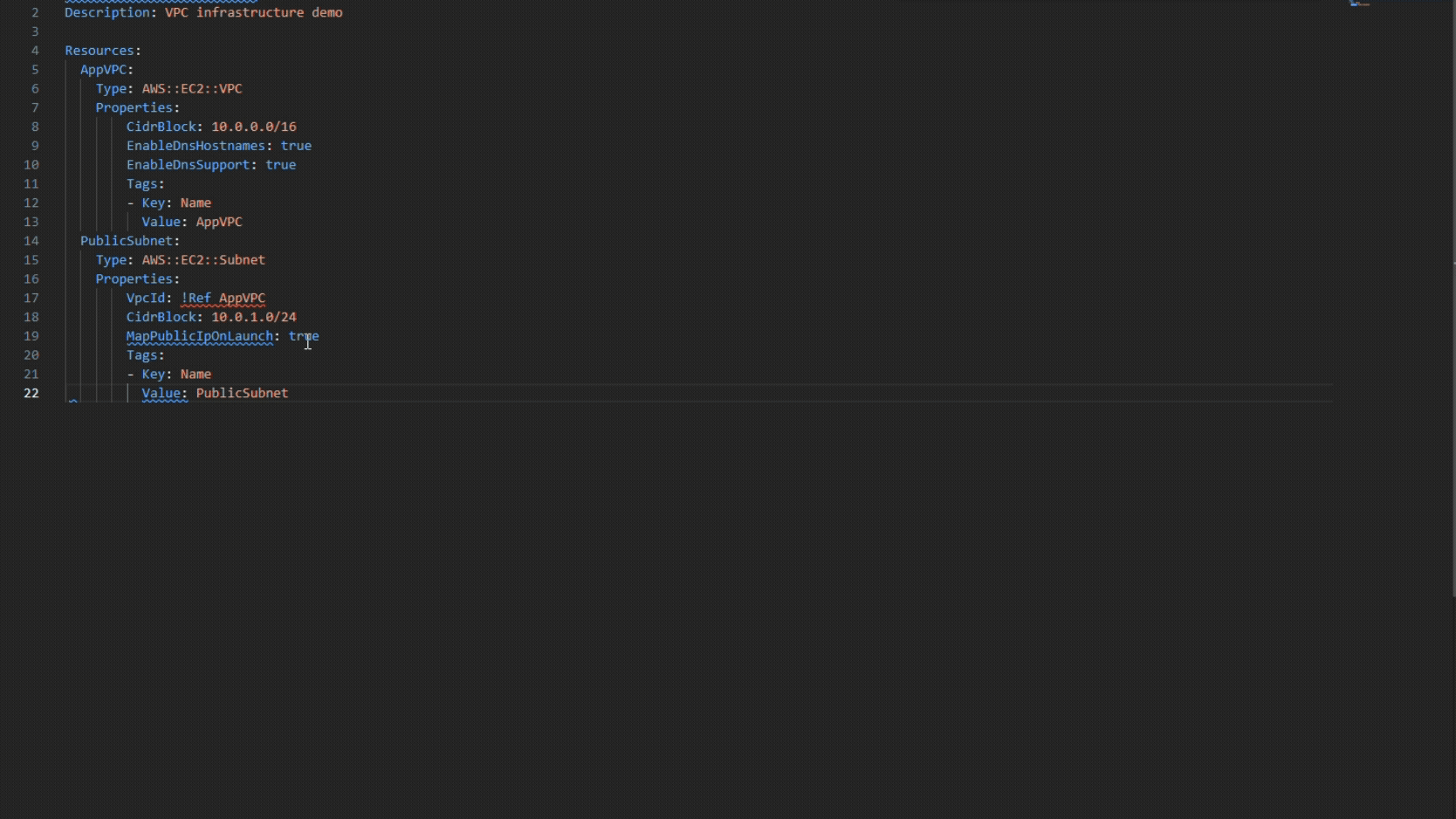 CFN Lint error detection for overlapping CIDR blocks providing detailed error information helping you resolve the issue quickly