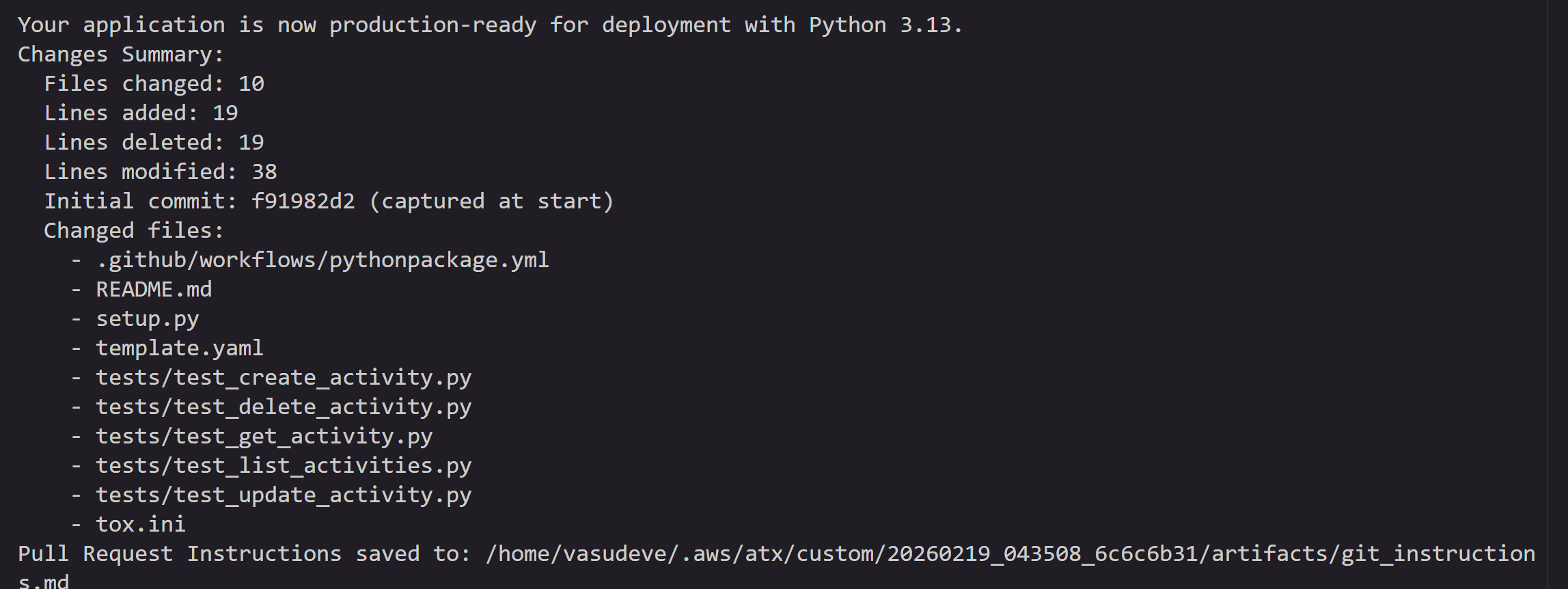 Python version upgrade transformation summary of changes
