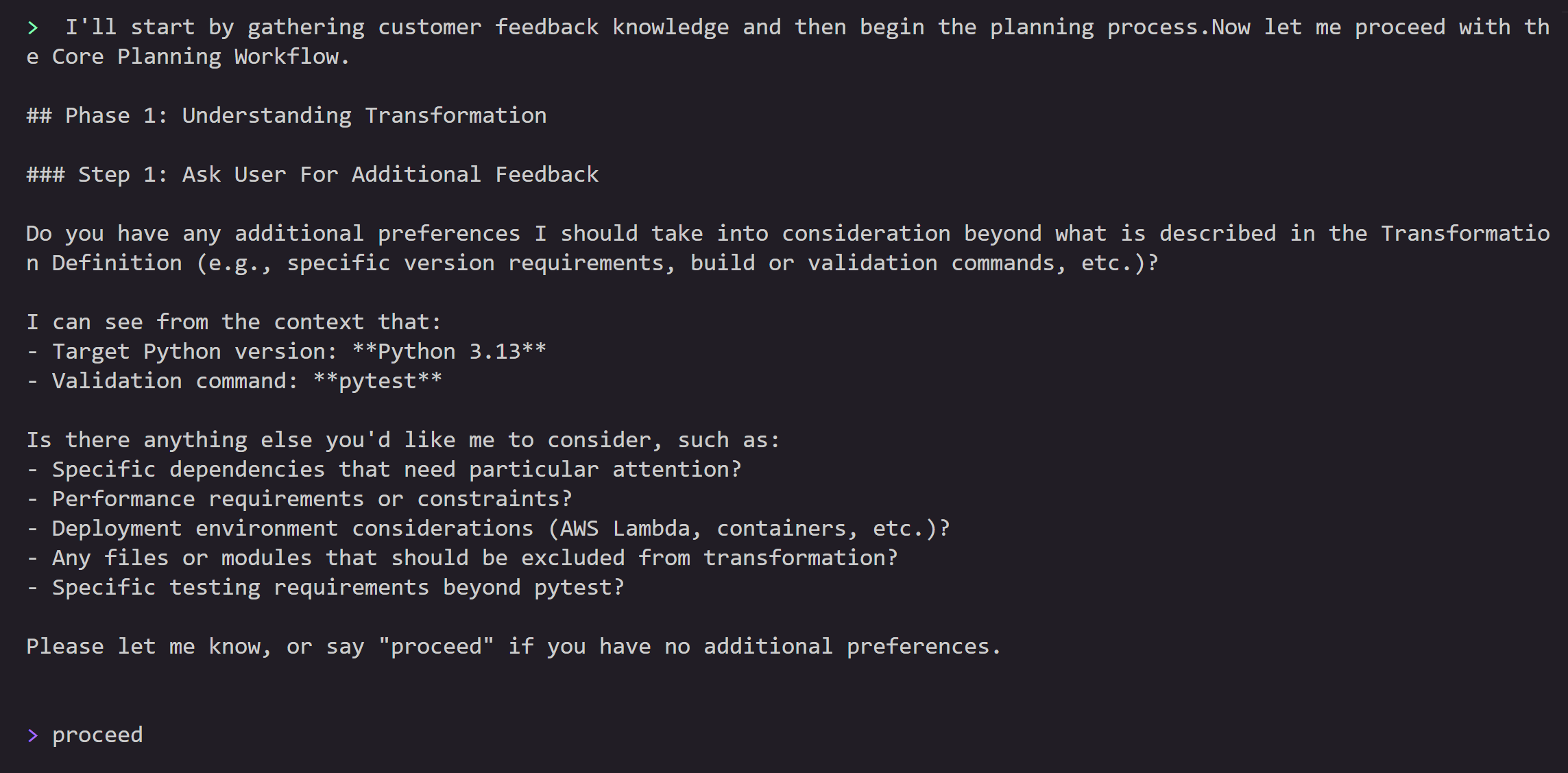Python version upgrade transformation pre-planning