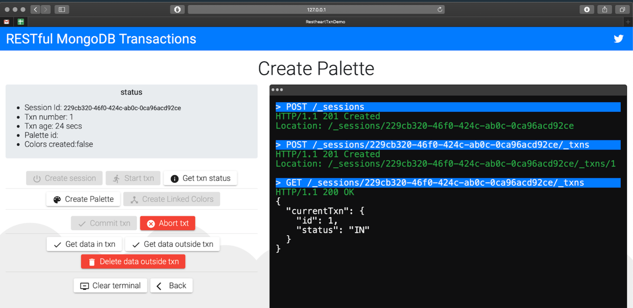 Figure 2 - User screen view in RESTHeart.