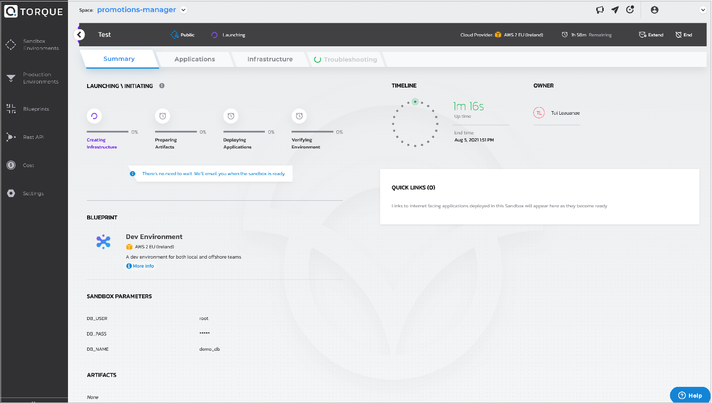 Figure 2 - Application sandbox deployment: accelerating time to value with automation.