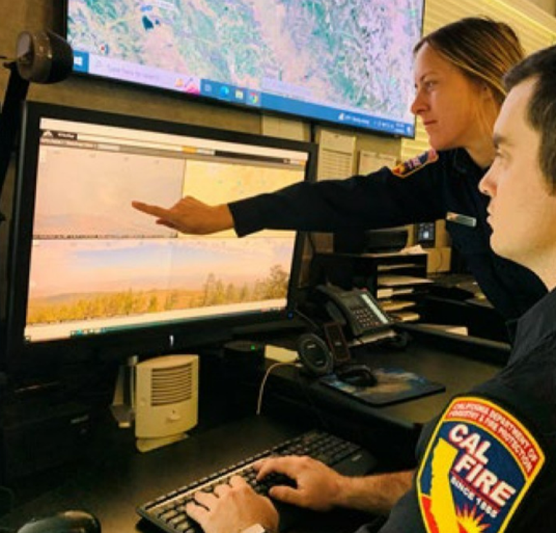 Operators Manually Monitoring Footage to Detect Wildfires