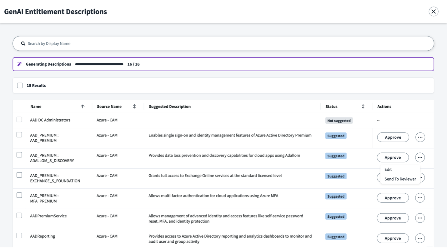 Figure 3. Suggested descriptions can be approved or sent to reviewers who are familiar with access