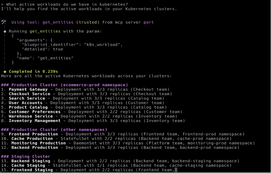 Figure 1: Amazon Q Developer CLI to communicate with Port MCP