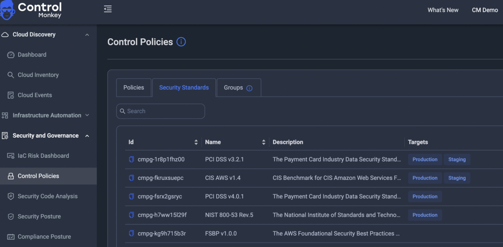 Figure 3 - Control Monkey Control Policies Overview
