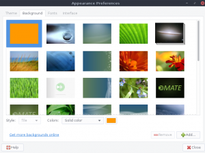 Appearance Preferences Dialogue Screenshot