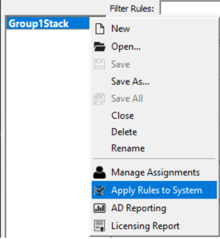 Test out your rules by clicking Apply Rules to System
