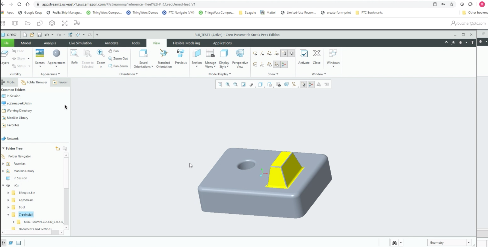Creo running on Amazon AppStream 2.0
