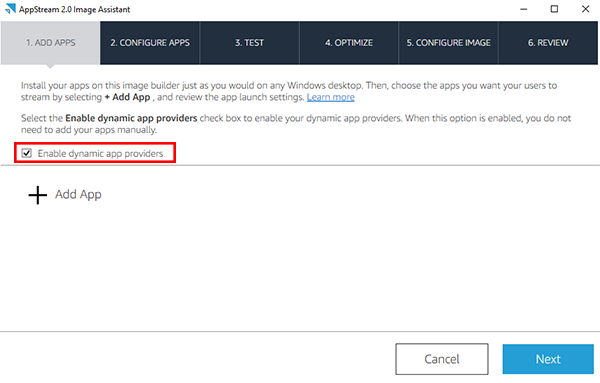 Enable Dynamic App Provider