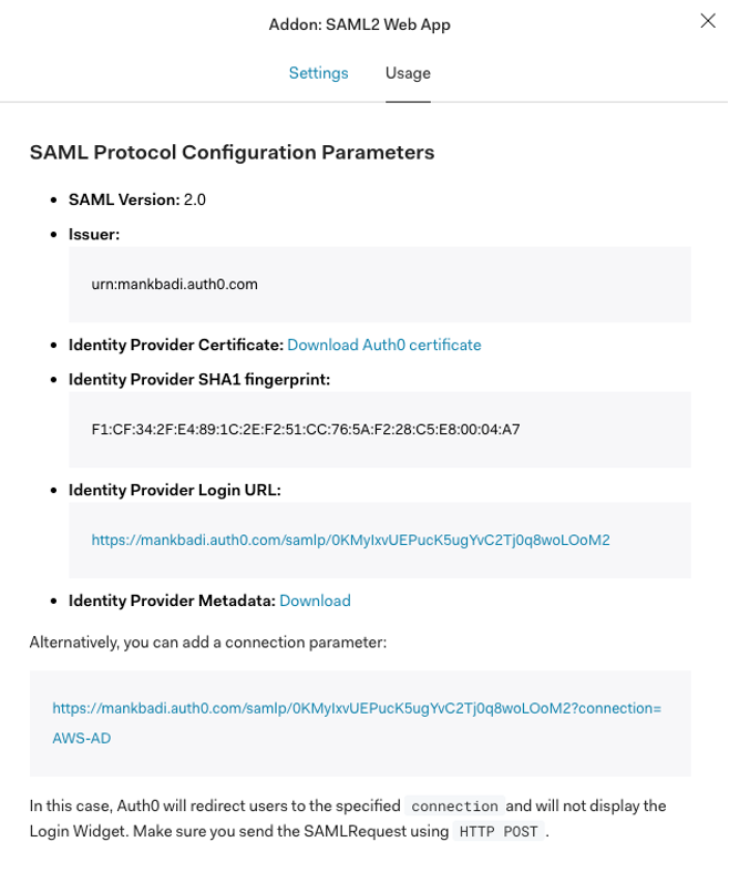 Identity Provider Login URL field
