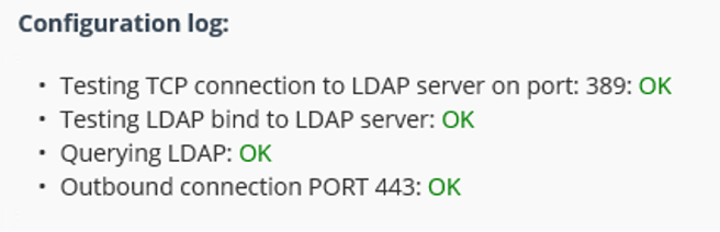 Configuration log status