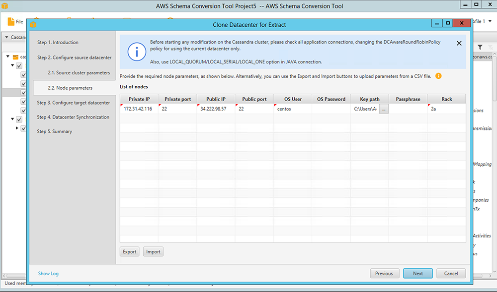 Step 2.2 - The Node parameters page