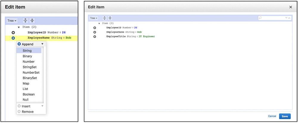 For this walkthrough, we choose String as the data type, add EmployeeTitle as the string value, and add IT Engineer as the attribute value