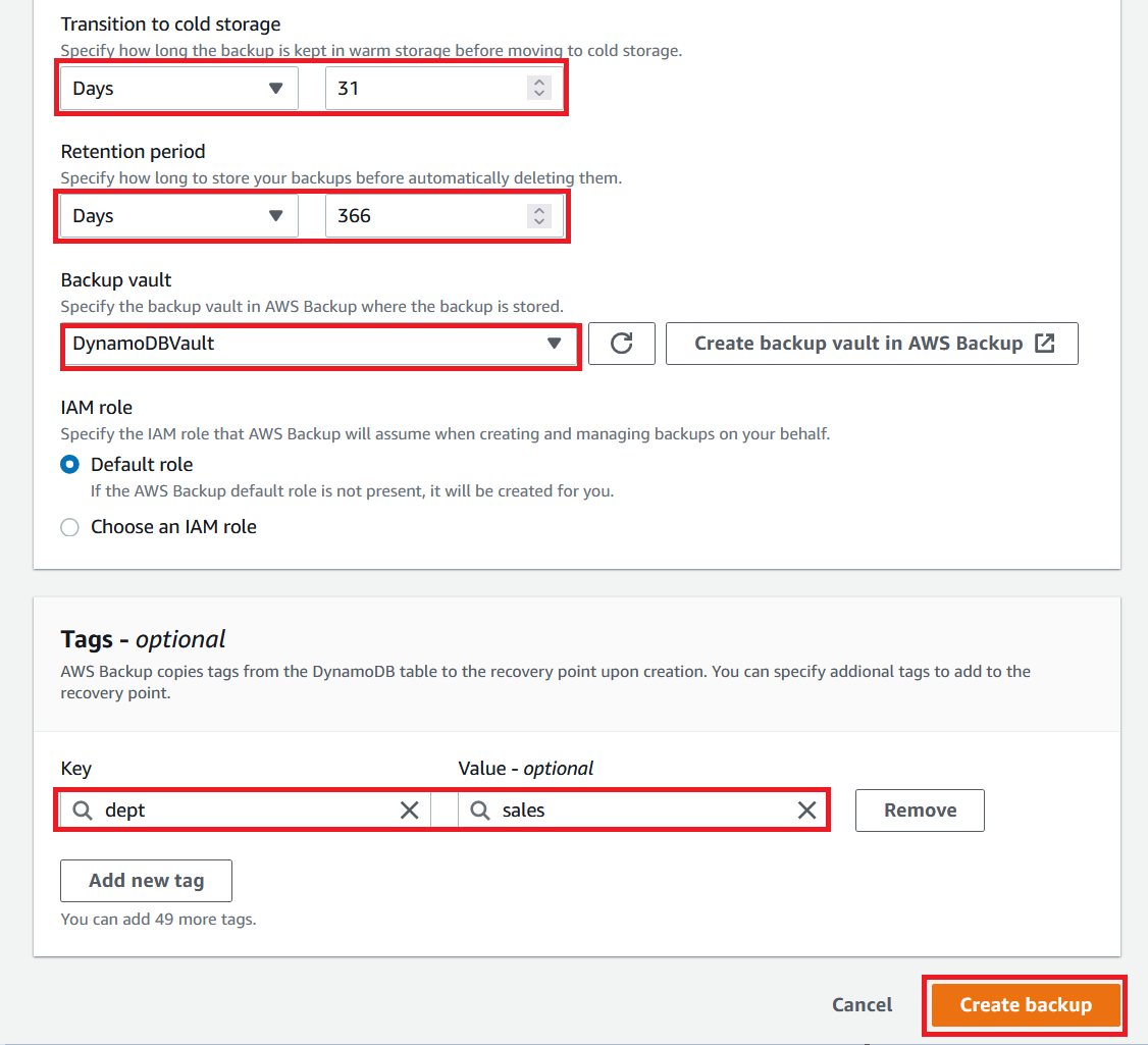 Figure 6: Configure lifecycle and add tags