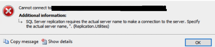 Figure 3: Cannot connect error.