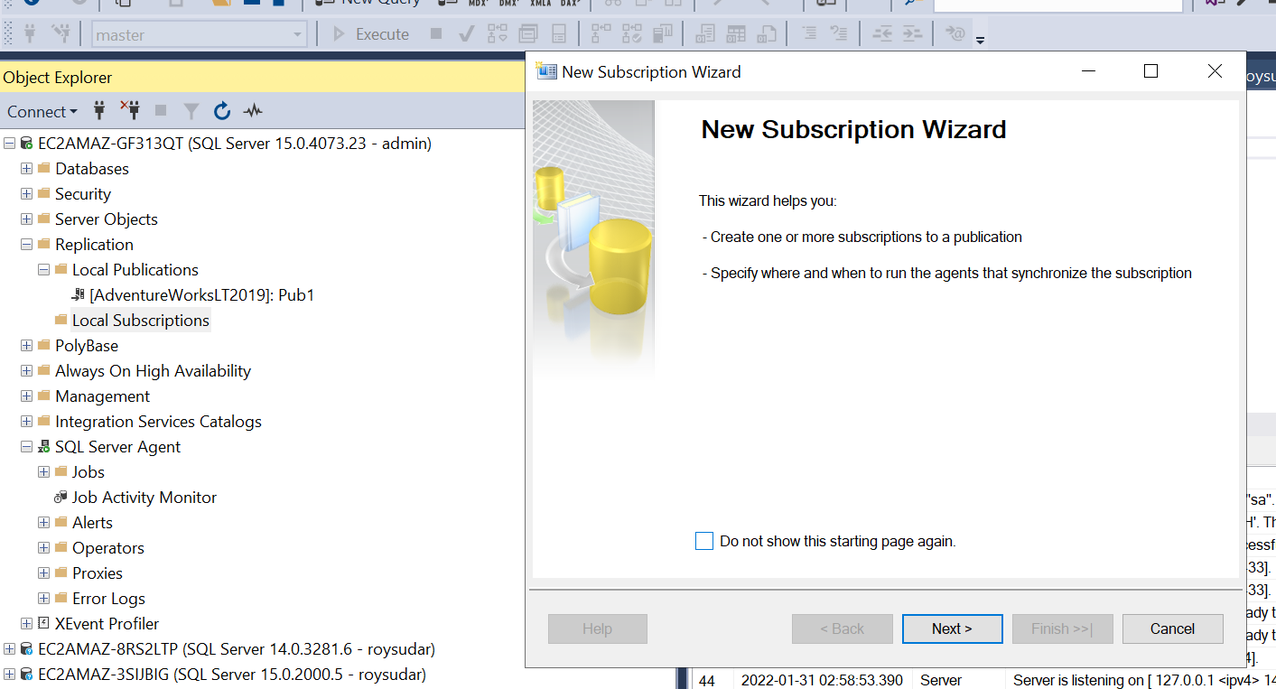 Figure 12: New Subscription Wizard