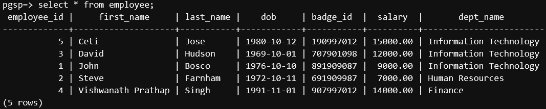 报告表员工记录