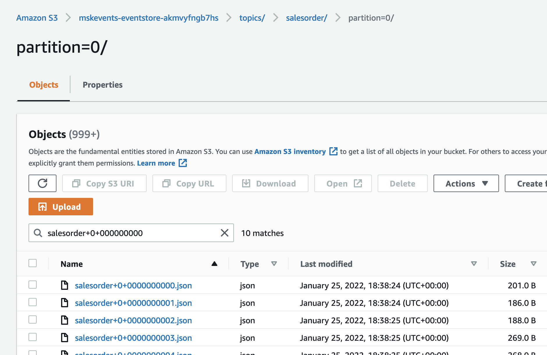 results in s3 bucket
