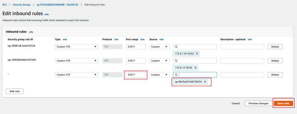 Security group add inbound rule