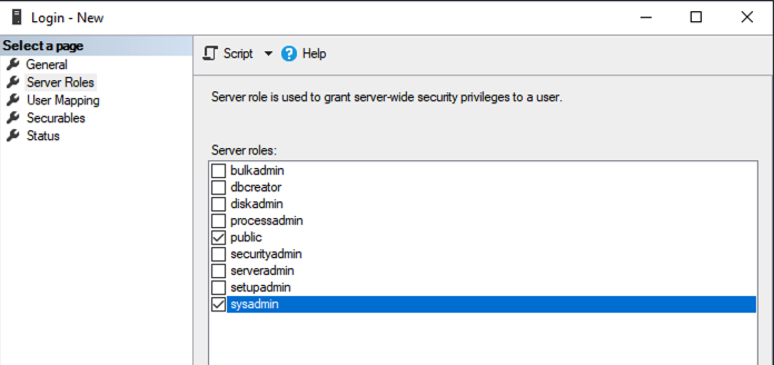 Screenshot Assign Database Role