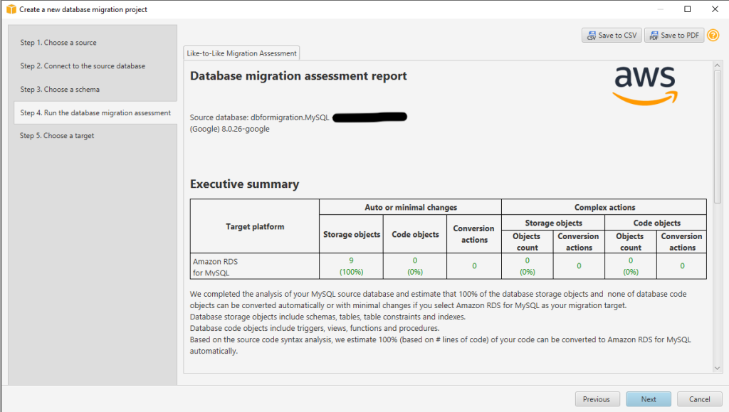 SCT 数据库迁移报告