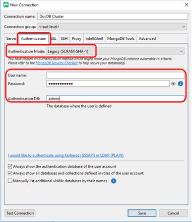 Studio 3T authentication