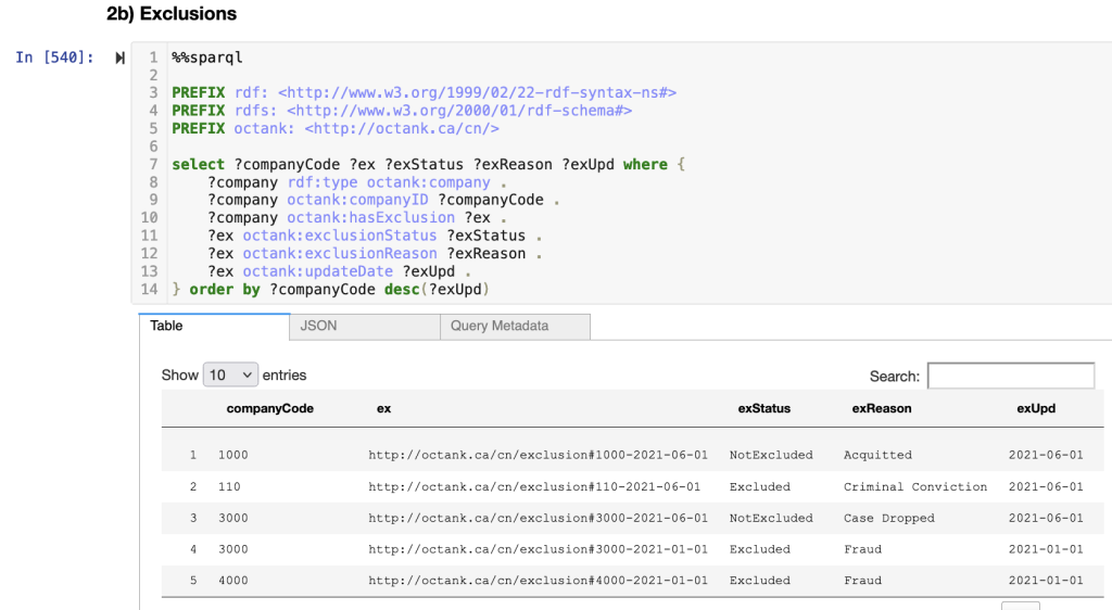 Step 2b - query exclusions