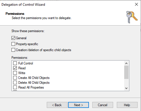 Permissions for Delegation of Control