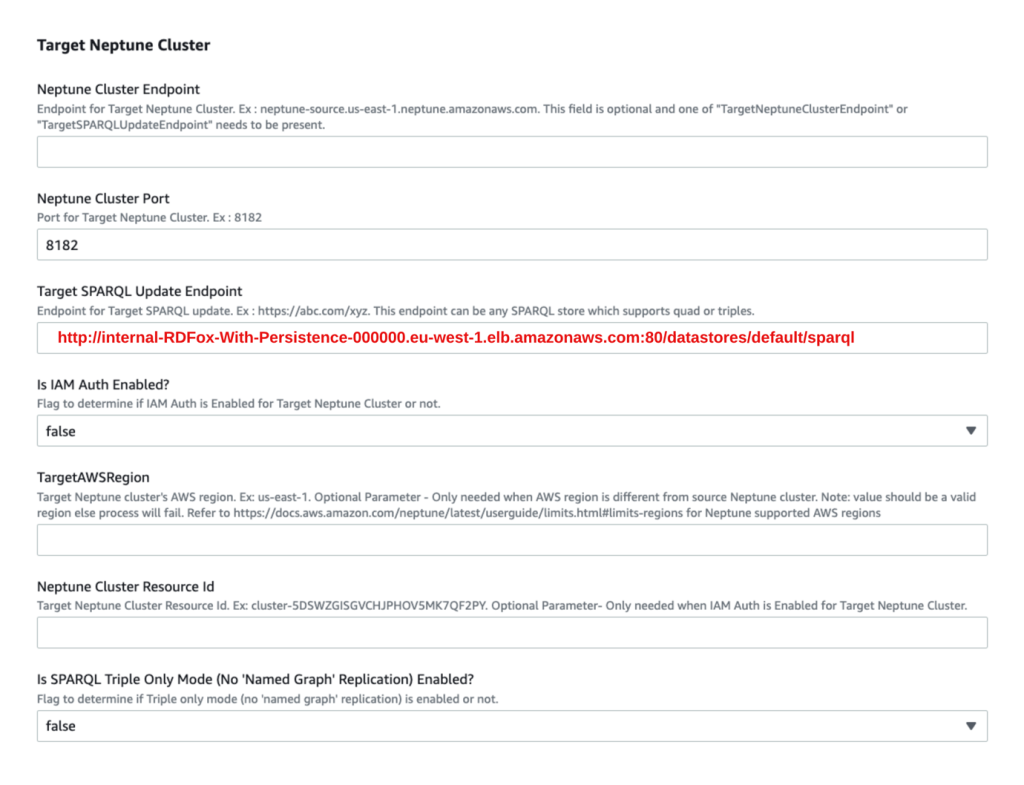 target Neptune cluster