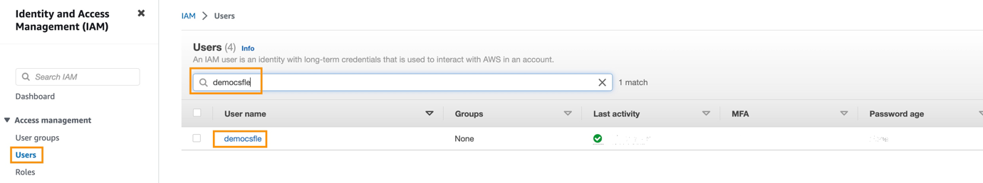 search and choose users