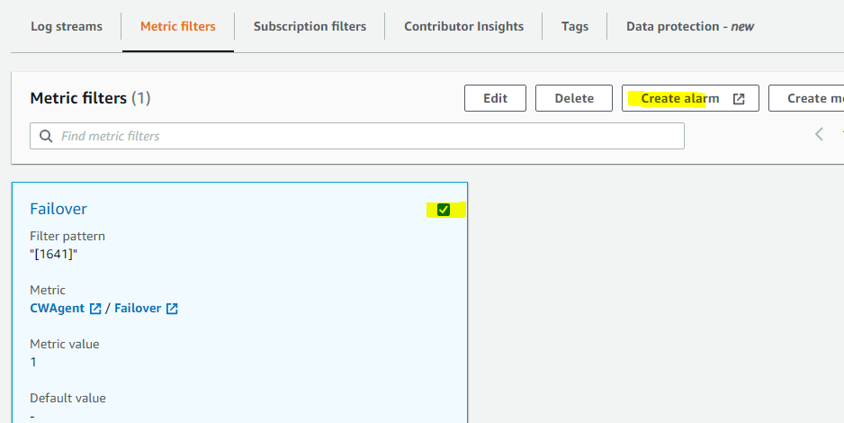 Creating an Amazon CloudWatch alarm
